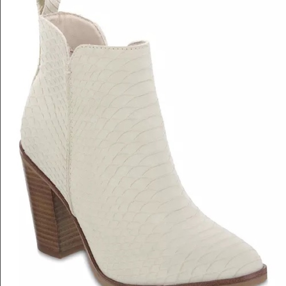 White ankle booties